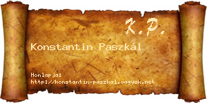 Konstantin Paszkál névjegykártya